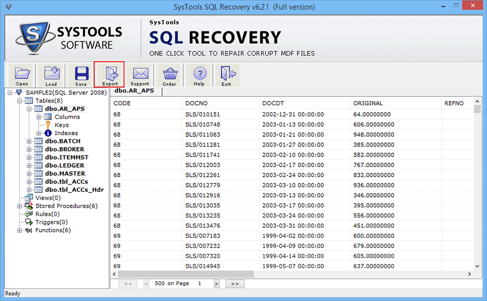 Export SQL Database 