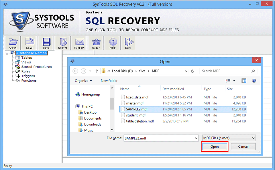 Import SQL MDF File