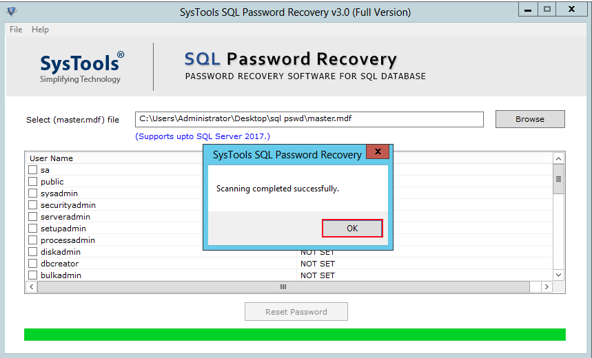 ms sql reset password for user