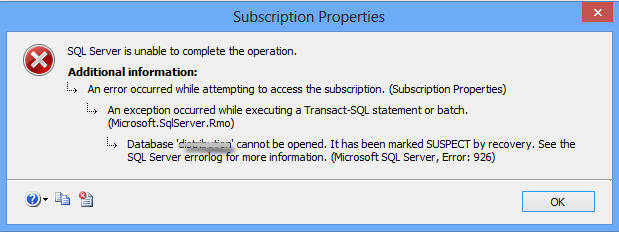 sql suspect error 